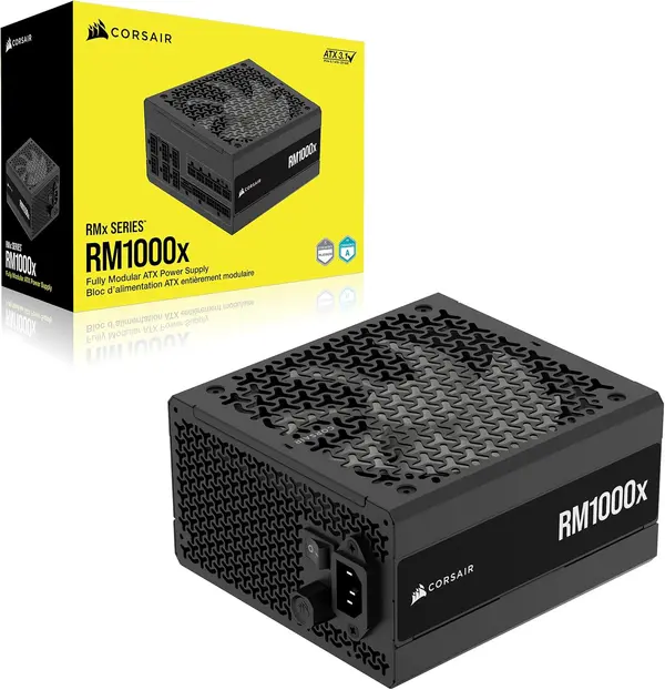CORSAIR RMx Series RM1000x 1000W Fully Modular ATX Power Supply (UK Plug) | Cybenetics Gold Certified, ATX 3.1 & PCIe 5.1 Native Support, Zero RPM Mode, Manual Fan Override & 100% Japanese Capacitors