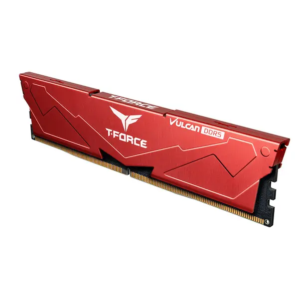 TEAMGROUP T-Force Vulcan 64GB (2x32GB) DDR5 6000MHz CL38 Desktop Gaming Memory — Red