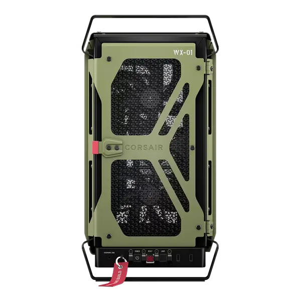 CORSAIR WARTHOG RS Performance Mid-Tower Case (Olive Drab) | Ruggedized Steel Build with Integrated Carry Handles, 2x RS200 + 1x RS120 PWM Fans, InfiniRail™ System & BTF Motherboard Support