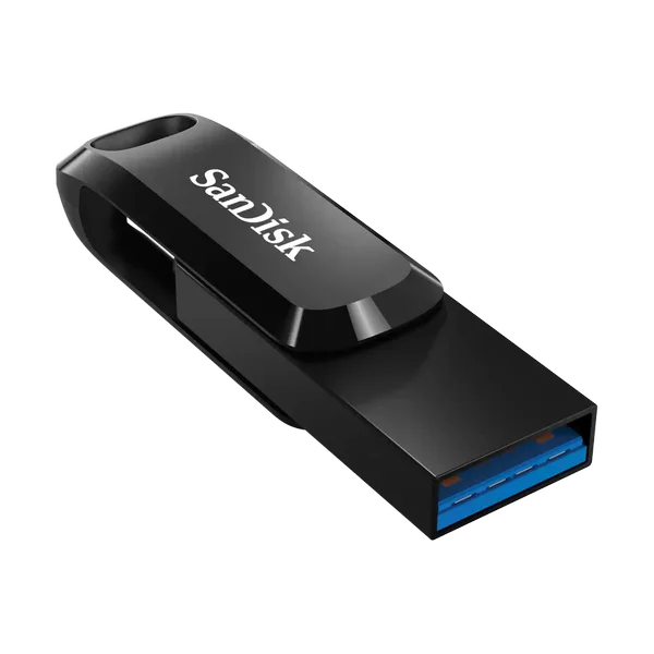 SanDisk 32GB Ultra Dual Drive Go USB Type-C & Type-A Flash Drive (Black) | Model: SDDDC3-032G-G46, USB 3.2 Gen 1 High-Speed (Up to 300MB/s Read), 2-in-1 Reversible Swivel Design, OTG On-the-Go Smartphone & PC Compatibility