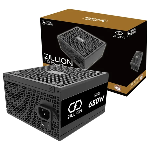 Super Flower Zillion Silver 650W 80 PLUS Silver ATX 3.1 & PCIe 5.1 Power Supply – SF-650Z12SL (Native 12V-2x6 Cable / DC-to-DC Design / 105°C Taiwanese Capacitor / 120mm Hydraulic Bearing Fan / Flat Ribbon Cables)