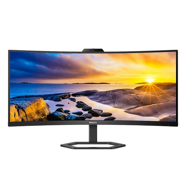 Philips 34E1C5600HE 34" Curved UltraWide Monitor | Built in 5MP Windows Hello Webcam and USB C