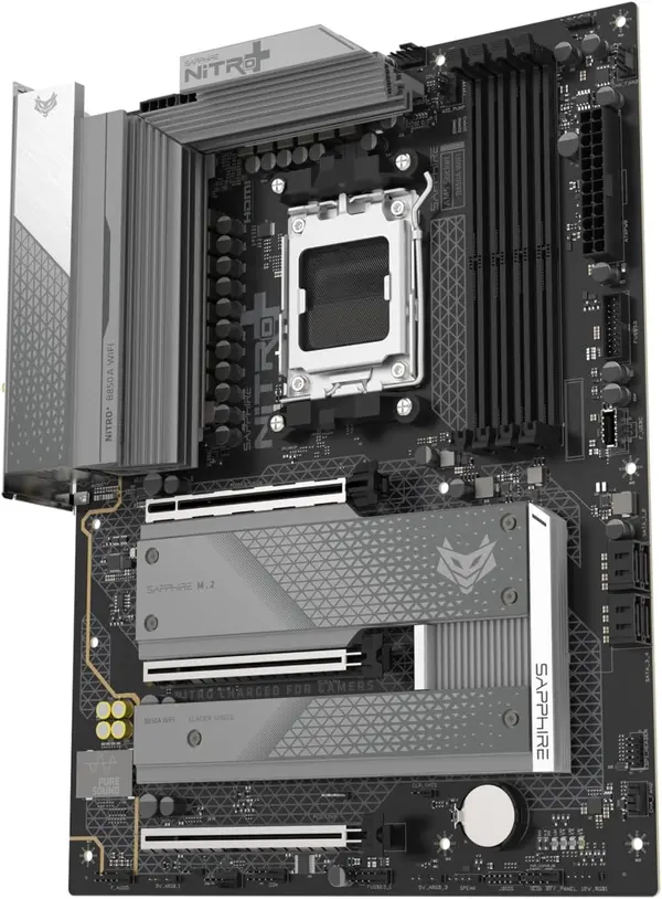 Sapphire NITRO+ B850A WIFI 7 — AMD AM5 | B850 | ATX | 12+2+1 Phase 55A VRM | DDR5-8000 | WiFi 7 | PCIe 5.0