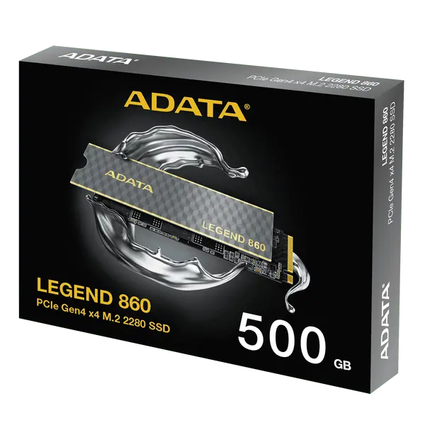 ADATA LEGEND 860 500GB PCIe Gen4 x4 M.2 2280 NVMe SSD — 5,000/3,000 MB/s | SLC Cache | HMB 