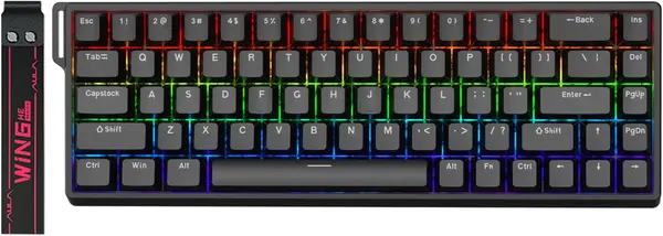 AULA WIN68 HE 65% Wired Hall Effect Magnetic Gaming Keyboard (Graywood Magnetic Switches / 8000Hz Polling Rate / 0.01mm Rapid Trigger / Adjustable Actuation / South-Facing RGB / Hot-Swappable)