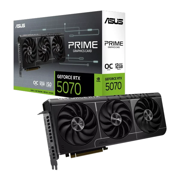 ASUS Prime GeForce RTX 5070 OC 12GB GDDR7 — Blackwell | 2587 MHz | SFF-Ready | Vapor Chamber | DLSS 4