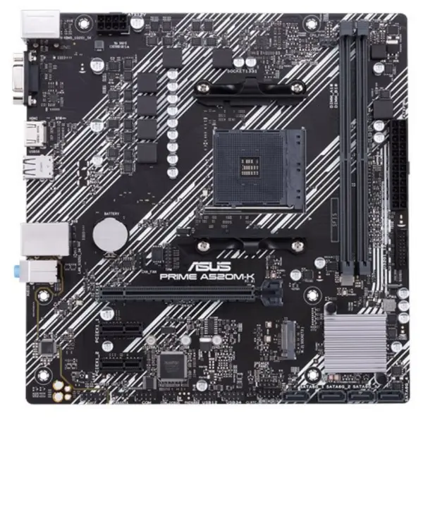 ASUS PRIME A520M-K AMD AM4 Micro-ATX Motherboard | PCIe 3.0, M.2 NVMe & 5X Protection III