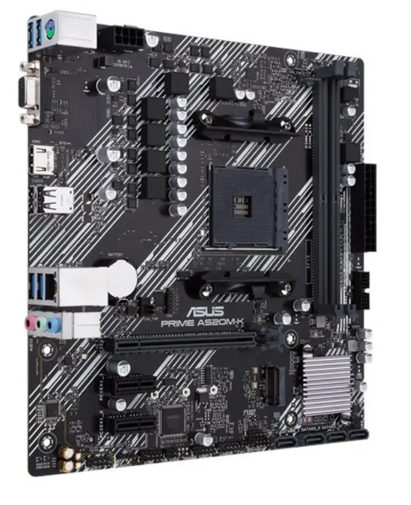 ASUS PRIME A520M-K AMD AM4 Micro-ATX Motherboard | PCIe 3.0, M.2 NVMe & 5X Protection III