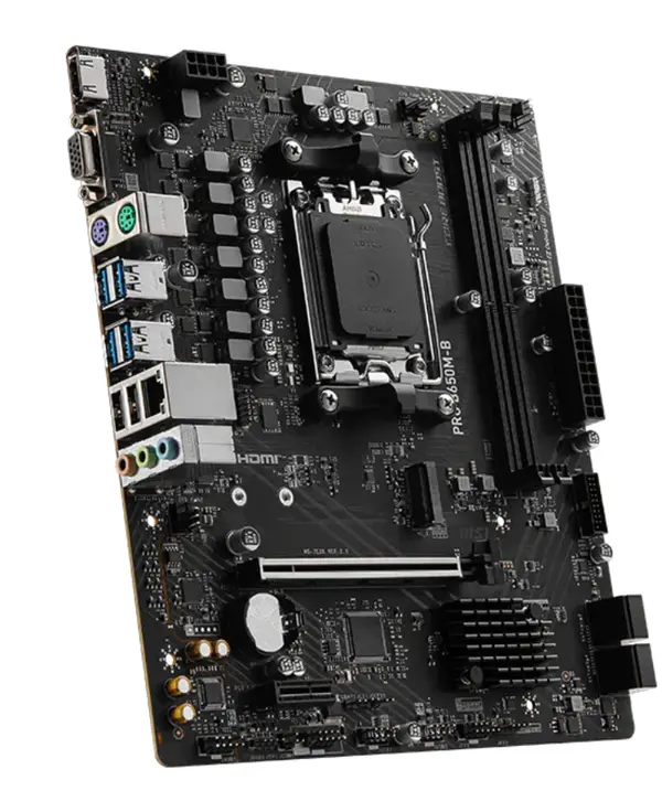 MSI PRO B650M-B Micro-ATX Motherboard | AMD Socket AM5, B650 Chipset, DDR5 Memory Boost (Up to 6800+ MHz OC / EXPO), PCIe 4.0 Steel Armor, Lightning Gen4 M.2, 2.5G LAN & Audio Boost