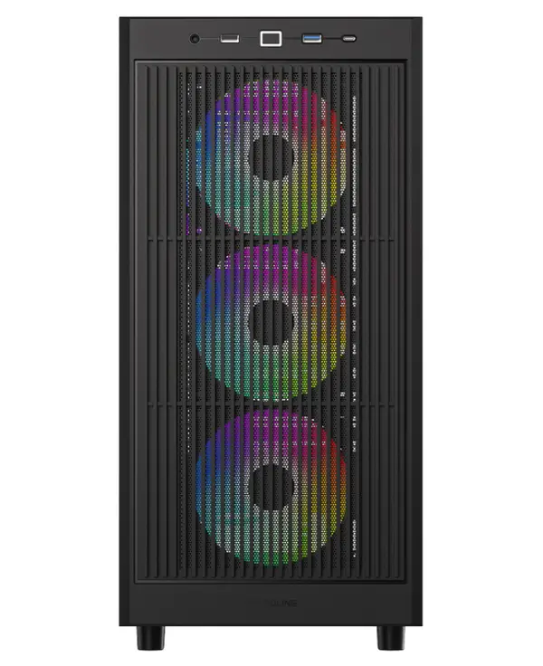 ID-COOLING WARE 510 ARGB BLACK ATX PC Case | Classic High-Airflow Mid-Tower, Tempered Glass, 4x Pre-Installed ARGB Fans & Dual 360mm Radiator Support