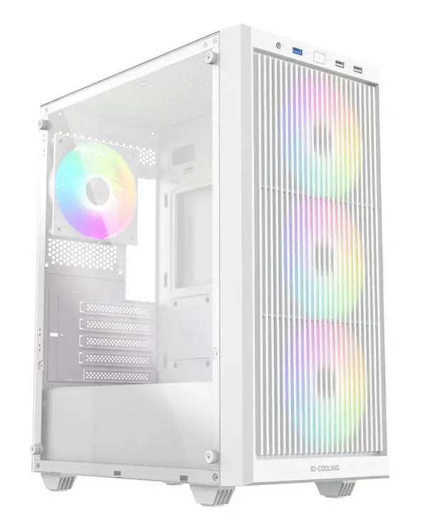 ID-COOLING WARE 310 ARGB WHITE Micro-ATX PC Case | High-Airflow Mesh Front, Tempered Glass Side Panel, 3x Pre-Installed ARGB Fans & 240mm/280mm Radiator Support