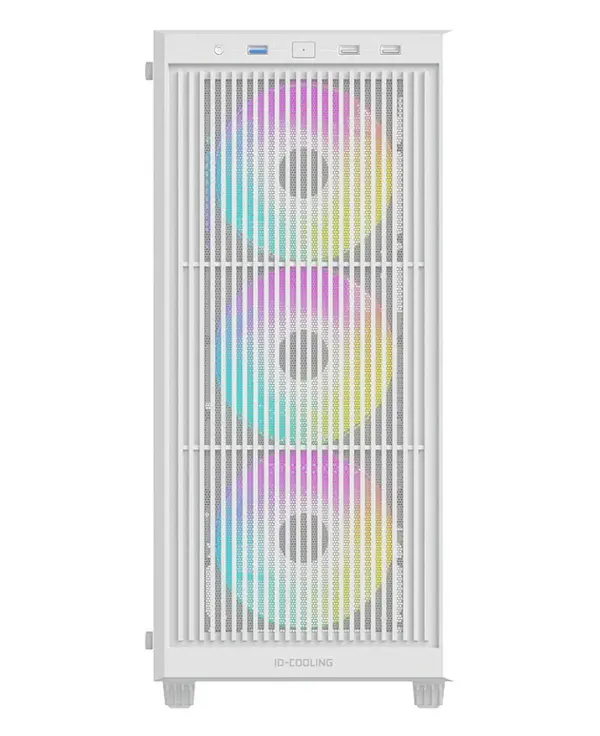 ID-COOLING WARE 310 ARGB WHITE Micro-ATX PC Case | High-Airflow Mesh Front, Tempered Glass Side Panel, 3x Pre-Installed ARGB Fans & 240mm/280mm Radiator Support
