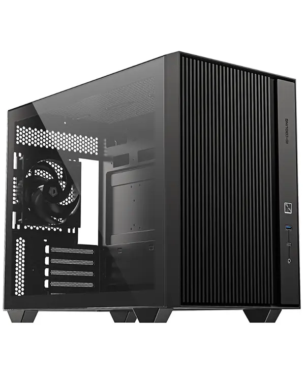 ID-COOLING FLOW 500 AIR Micro-ATX PC Case | High-Airflow Mesh Front, Tempered Glass Side Panel, 3x Pre-Installed PWM Fans & 360mm Radiator Support