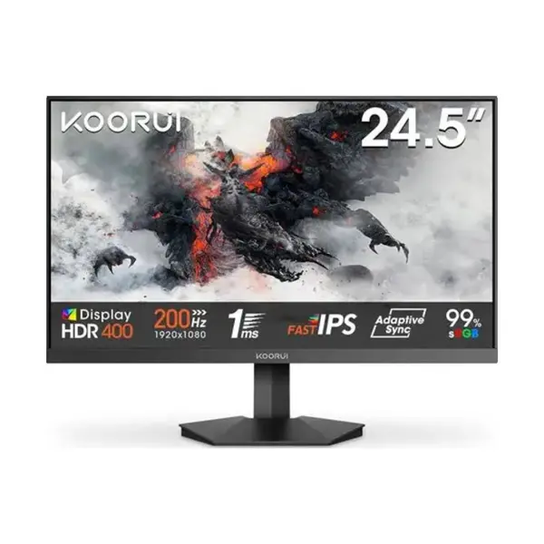 KOORUI G2511P 24.5" FHD IPS 200Hz Gaming Monitor — Adaptive Sync, Low Blue Light, HDMI + DisplayPort