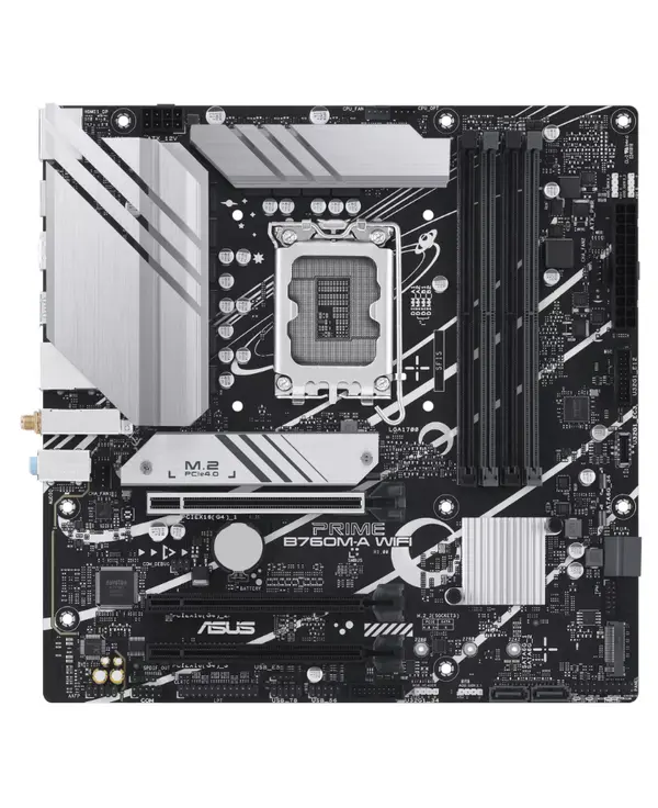 ASUS PRIME B760M-A WIFI Intel® LGA 1700 Micro-ATX Motherboard | DDR5, Wi-Fi 6, Dual M.2 NVMe & 2.5GbE