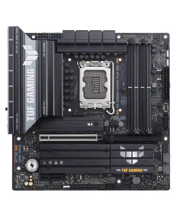 ASUS TUF GAMING B860M-PLUS WIFI Micro-ATX Motherboard | Intel LGA 1851, DDR5 8800+ MT/s (OC), PCIe 5.0 M.2, Wi-Fi 7 & Realtek 2.5Gb LAN