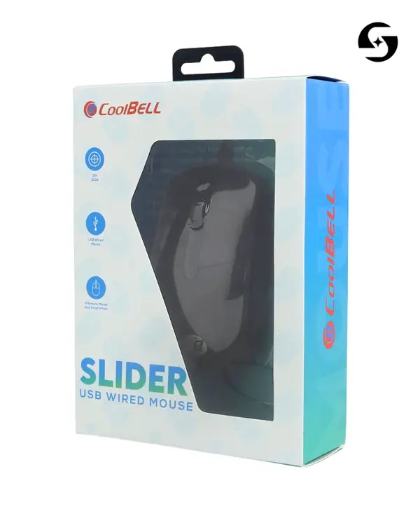 CoolBell Slider USB Wired Optical Mouse