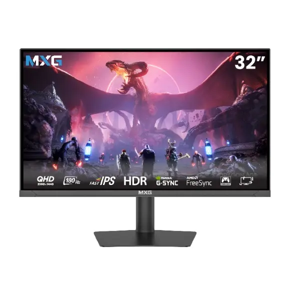 MXG G32IQ-18 32" 2K 180Hz 1ms IPS Gaming Monitor with Hydraulic Height Adjustable Stand