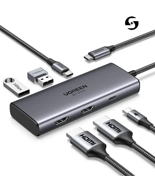 UGREEN Revodok 206 6-in-1 USB-C Hub Docking Station  | 4K HDMI, 100W PD, SD/TF Reader