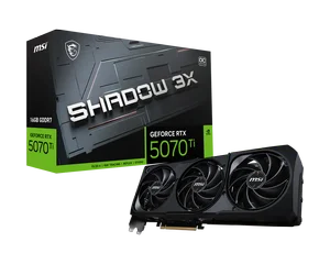 MSI GeForce RTX 5070 Ti 16G SHADOW 3X OC — Blackwell | 2497 MHz | TORX Fan 5.0 | 994g | SFF-Ready | 2 Years