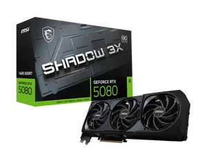 MSI GeForce RTX 5080 16G SHADOW 3X OC — Blackwell | TORX Fan 5.0 | Nickel-Plated Copper | Dual BIOS 