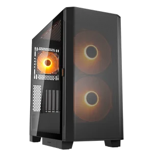 Cougar Airface FLO RGB Mid Tower Black | 2x 180mm ARGB PWM | Mesh Front | ATX