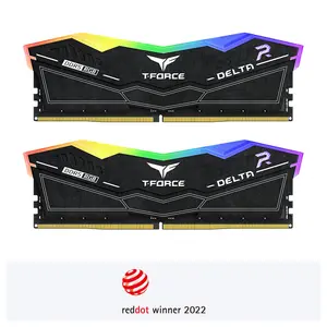 TEAMGROUP T-Force Delta RGB 64GB (2x32GB) DDR5 6000MHz CL38 Desktop Gaming Memory — Black