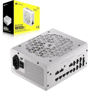CORSAIR RMx Series RM1000x 1000W Fully Modular ATX Power Supply (White) | 80 PLUS Gold Certified, Zero RPM Fan Mode, 100% Japanese 105°C Capacitors & White Modular Sleeved Cables