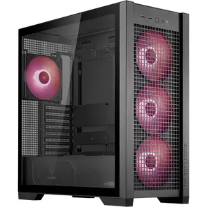 ASUS TUF Gaming GT302 ARGB Mid-Tower ATX PC Case (Black) | High-Airflow Square-Mesh Front Panel, 4x Pre-Installed 140mm AR140 ARGB PWM Fans, Back-Connect (BTF) Motherboard Support & Detachable Top Panel