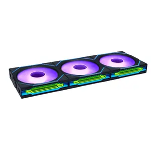 LIAN LI UNI FAN SL-INF Wireless 120mm ARGB PWM PC Cooling Fan 3-Pack with L-Wireless Controller (Black) | Cable-Free Interlocking Daisy-Chain System, 2.4 GHz L-Wireless Sync, Triple-Zone Infinity Mirror RGB & FDB Bearings