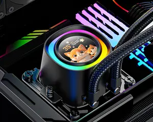 ID-Cooling FX240 LCD Black | 240mm AIO | 1.48" Full-Color LCD + ARGB Ring | Gen7 Pump | 350W TDP