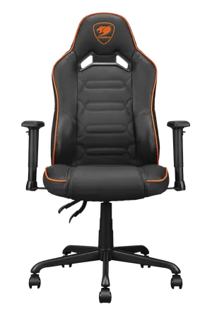 COUGAR Fusion S Black-Orange | Medium Size Multi-Purpose Gaming Chair | 3D Curved Lumbar | 160° Recline | Class 4 Gas Lift