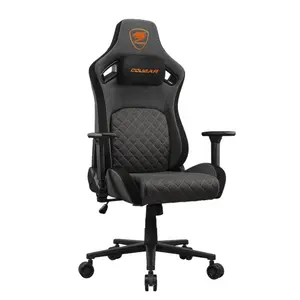 COUGAR Defensor Gray-Orange | Gaming Chair | PushBack Advanced Lumbar System | 4D Folding Armrests | Magnetic Memory Foam Neck