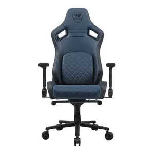 COUGAR Defensor Navy Blue | Gaming Chair | PushBack Advanced Lumbar System | 4D Folding Armrests | Magnetic Memory Foam Neck