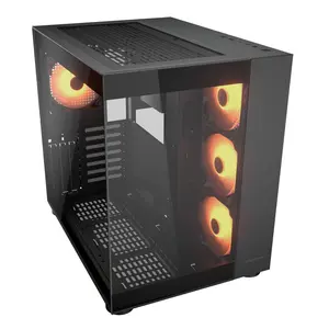Cougar FV150 RGB Mid Tower Black | Dual Chamber | 400mm GPU | 360mm AIO | ARGB | Type-C
