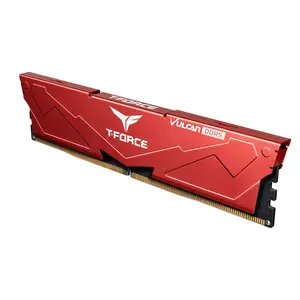 TEAMGROUP T-Force Vulcan 64GB (2x32GB) DDR5 6000MHz CL38 Desktop Gaming Memory — Red