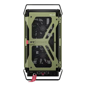 CORSAIR WARTHOG RS Performance Mid-Tower Case (Olive Drab) | Ruggedized Steel Build with Integrated Carry Handles, 2x RS200 + 1x RS120 PWM Fans, InfiniRail™ System & BTF Motherboard Support