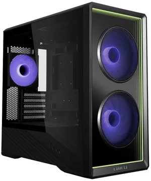 LIAN LI Vector V150 INF Micro-ATX PC Case (Black) | Infinity Mirror Reflective Front Panel, 3x Pre-Installed ARGB PWM Fans (2x 140mm + 1x 120mm), Back-Connect (BTF) Motherboard Support & 360mm Top Radiator Capacity