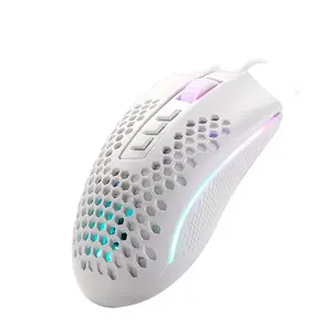 Redragon Storm Honeycomb M808W-RGB White | 7-button RGB gaming mouse with Honeycomb shell design