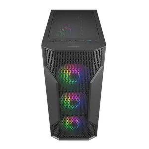 Cougar MX110 Compact ATX Black | Budget Mid Tower | Mesh Design | Basic ARGB | Tempered Glass