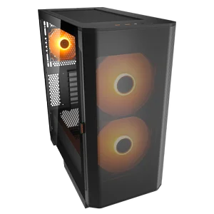 Cougar Airface FLO RGB Mid Tower Black | 2x 180mm ARGB PWM | Mesh Front | ATX