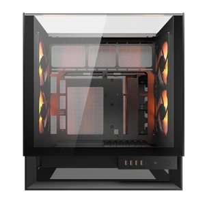 Cougar OmnyX Omni-Directional PC Case Black | 360° Tempered Glass | ARGB | Unique Omni Design