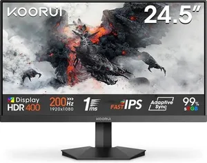KOORUI G2511P 24.5" FHD IPS 200Hz Gaming Monitor — Adaptive Sync, Low Blue Light, HDMI + DisplayPort