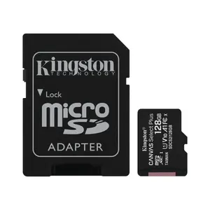 Kingston Canvas Select Plus 128GB microSDXC Memory Card with Full-Size SD Adapter | Model: SDCS2/128GB, UHS-I Class 10, Speed Class U1, Video Speed Class V10, App Performance Class A1, Up to 100MB/s Read Speed & Full HD Video Recording