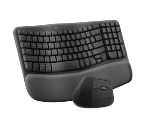 Logitech Wave Keys and Lift Vertical Ergonomic Wireless Keyboard and Mouse Combo | Model: Wave Keys + Lift Combo