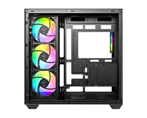 ID-COOLING VIEW 510 ARGB Black Panoramic ATX PC Case | Dual Tempered Glass Panels, 4x Pre-Installed ARGB PWM Fans, BTF Motherboard Support & Dual 360mm Radiator Capacity