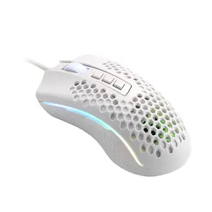 Redragon Storm Honeycomb M808W-RGB White | 7-button RGB gaming mouse with Honeycomb shell design
