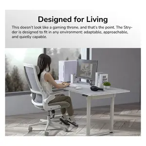 COUGAR Stryder Black | Highback Ergonomic Hybrid Workspace Chair | Flip-Up Armrests | Imitation Linen | TÜV Certified