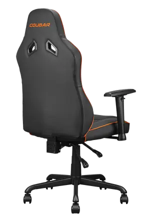 COUGAR Fusion S Black-Orange | Medium Size Multi-Purpose Gaming Chair | 3D Curved Lumbar | 160° Recline | Class 4 Gas Lift
