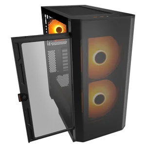 Cougar Airface FLO RGB Mid Tower Black | 2x 180mm ARGB PWM | Mesh Front | ATX